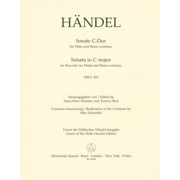 Bärenreiter Händel Flötensonate C-Dur