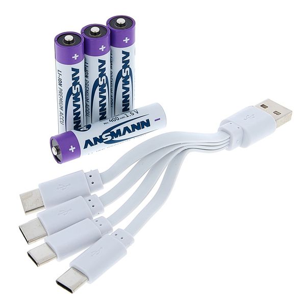 Accu Li-Ion AAA rechargeable par cable USB-C 500 mAh BL4 ANSMANN