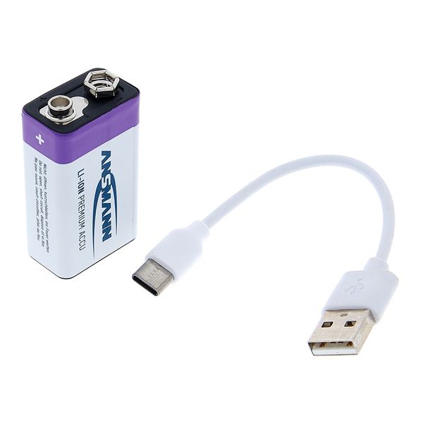 Pile E 9V rechargeable en USB-C Ansmann - 400 mAh