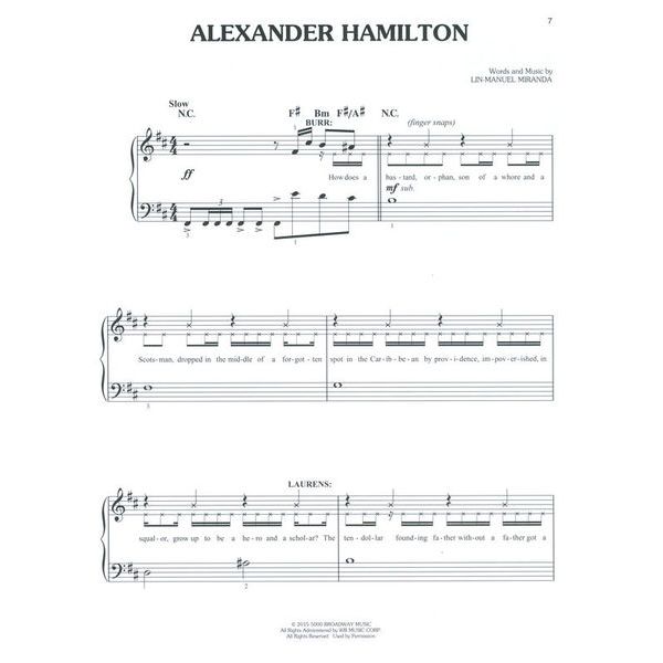 Faber Music Hamilton Piano Easy