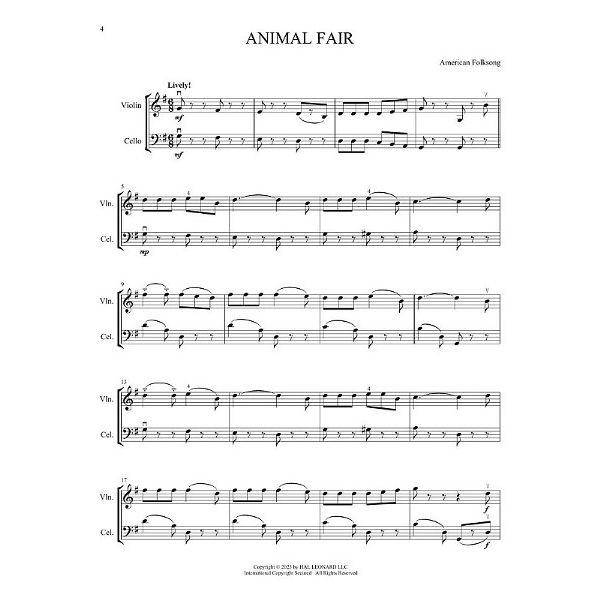 Hal Leonard Folk Songs Violin And Cello