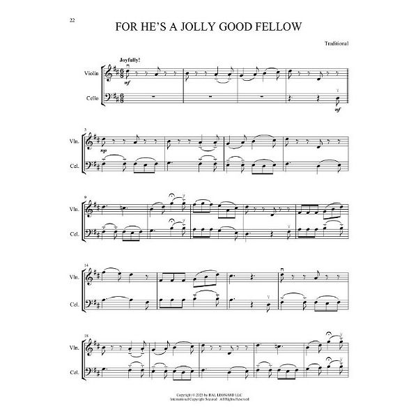 Hal Leonard Folk Songs Violin And Cello