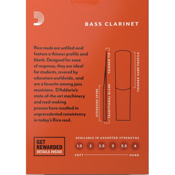 DAddario Woodwinds Rico Bass Clarinet 1.5