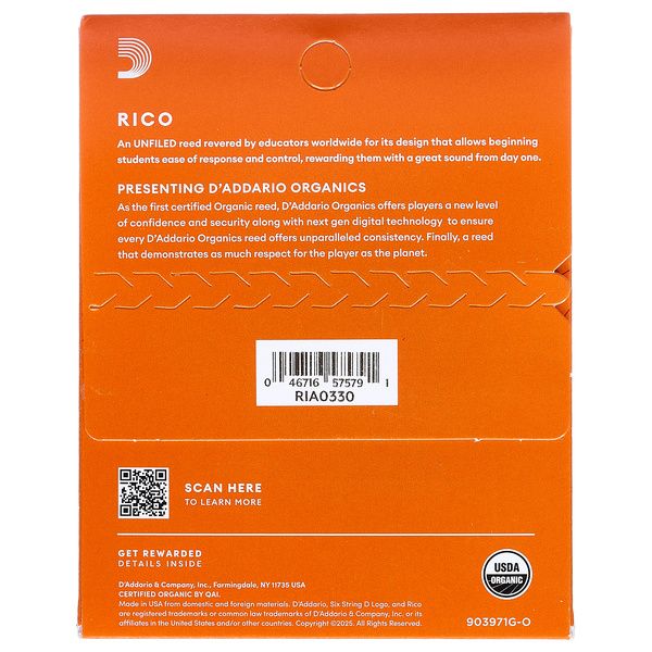 DAddario Woodwinds Rico Soprano Sax 3.0 3-Pack
