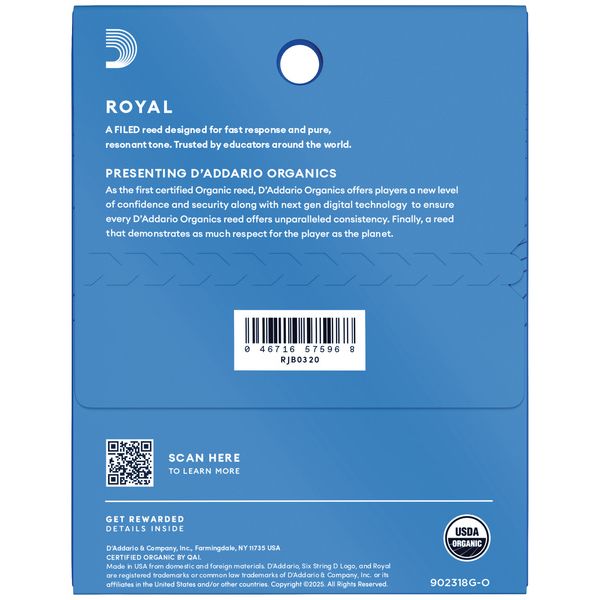 DAddario Woodwinds Royal Alto Sax 2.0 3-Pack