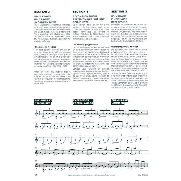 Editions Bim Contemporary Trumpet Technique