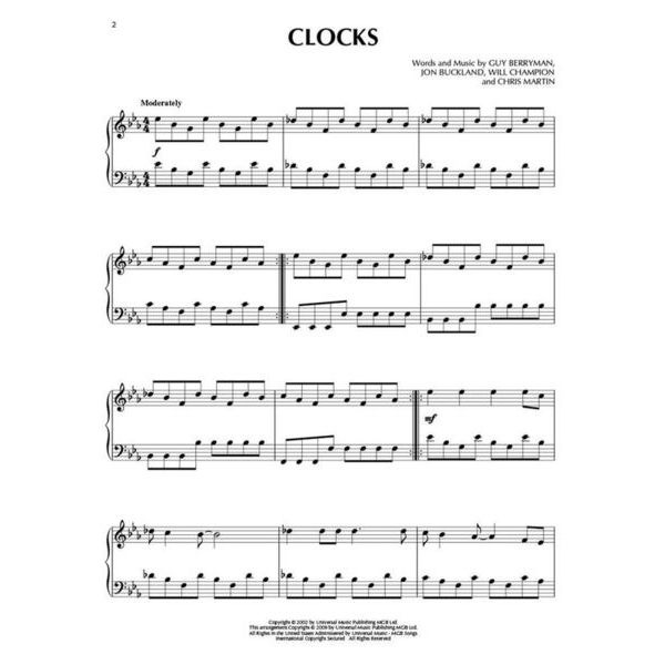 Hal Leonard Coldplay For Piano Solo