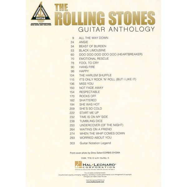 Hal Leonard Rolling Stones Anthology