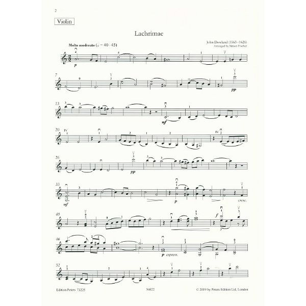 Edition Peters Transcriptions Violin Piano 1