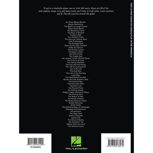 Hal Leonard First 50 Irish Tinwhistle