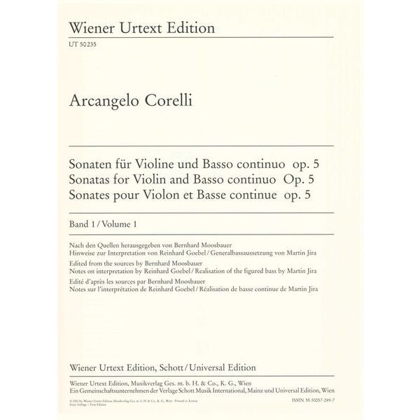 Wiener Urtext Edition Corelli Violinsonaten 1