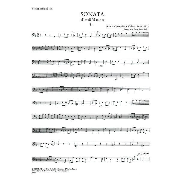 Heinrichshofen Verlag Chédeville Sonate d-moll