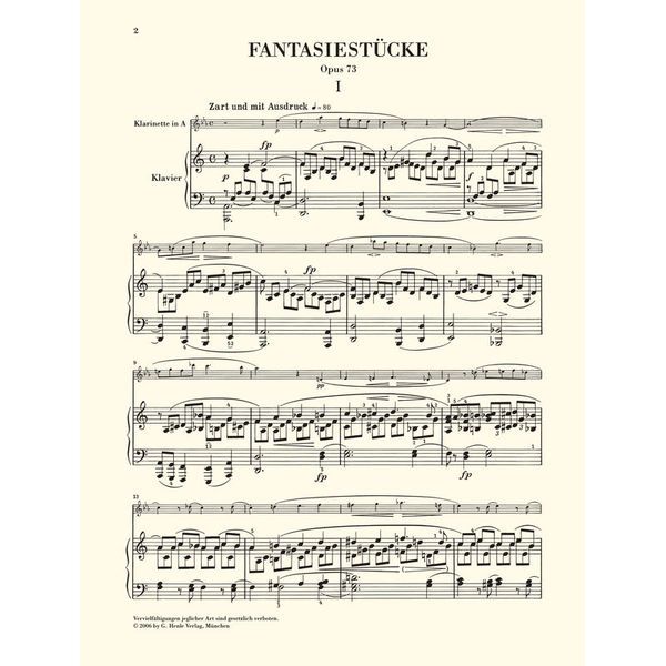 Henle Verlag Schumann Fantasiestücke Cello