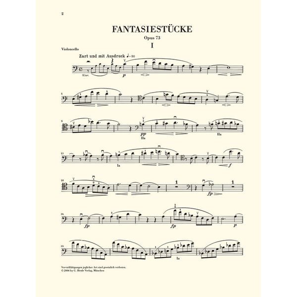 Henle Verlag Schumann Fantasiestücke Cello