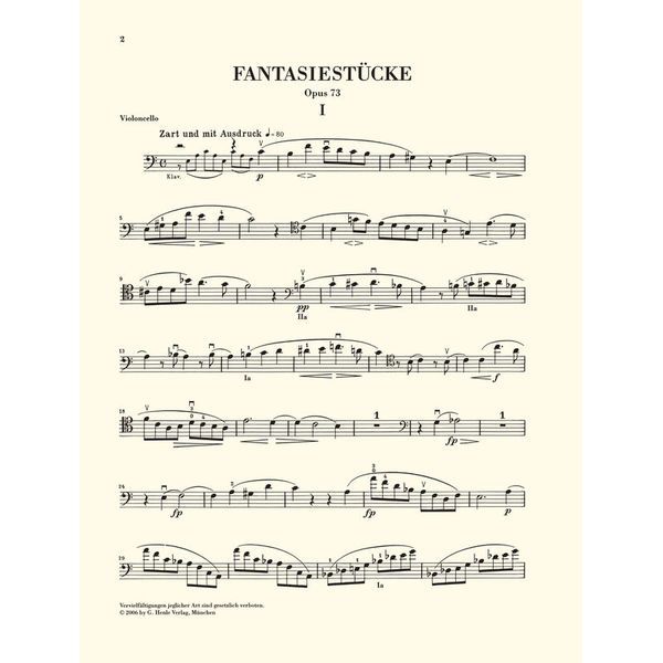 Henle Verlag Schumann Fantasiestücke Cello
