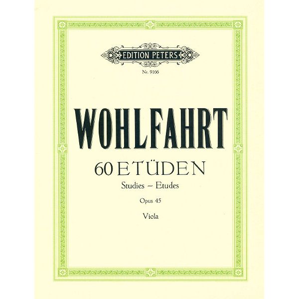 Edition Peters Wohlfahrt 60 Etüden Viola