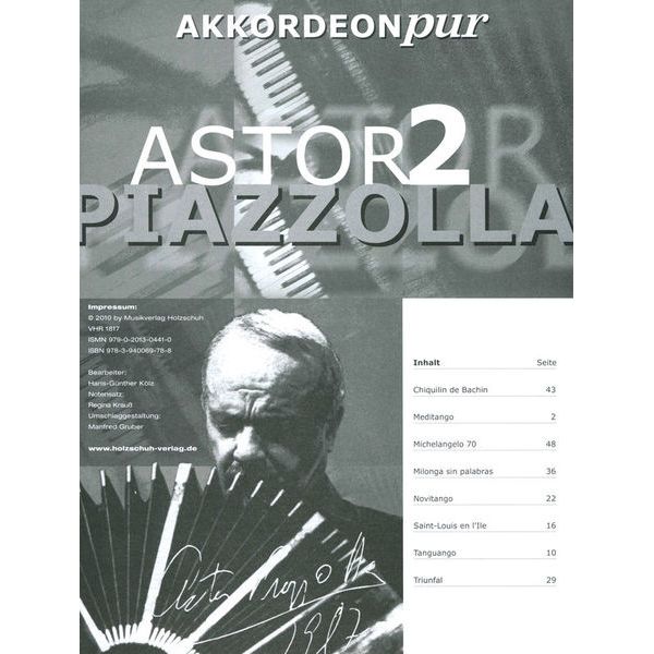 Holzschuh Verlag Accordeon Pur Piazzolla 2