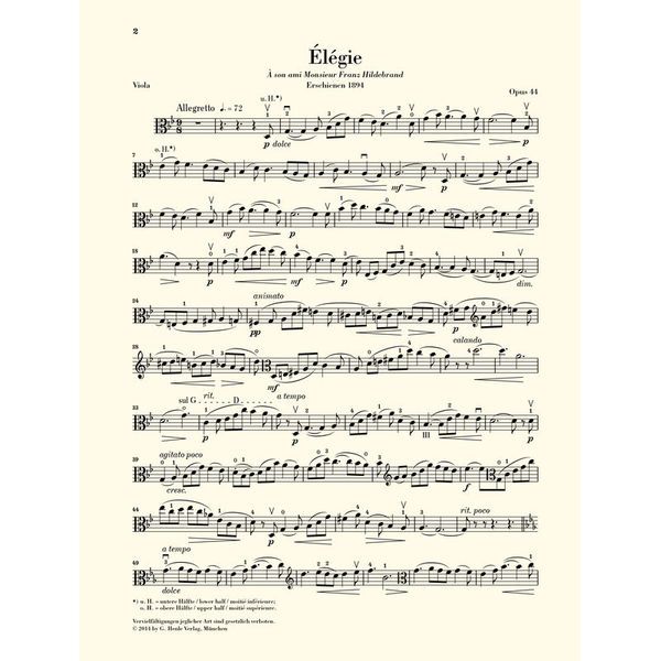 Henle Verlag Glasunow Elegie op.44 Viola