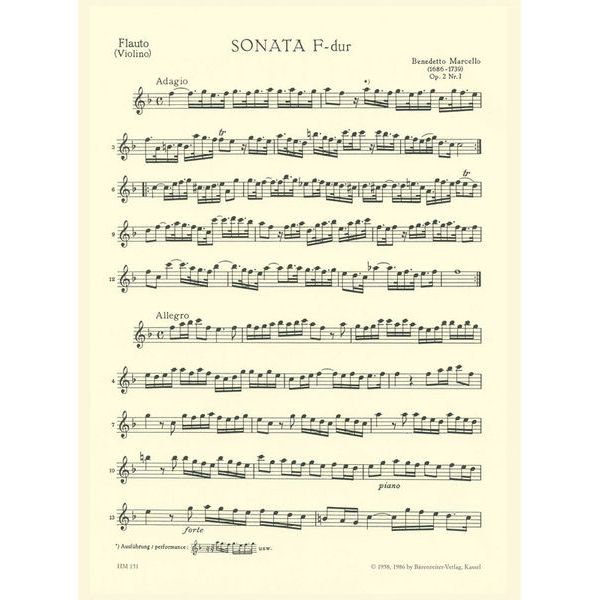 Bärenreiter Marcello Sonaten 1
