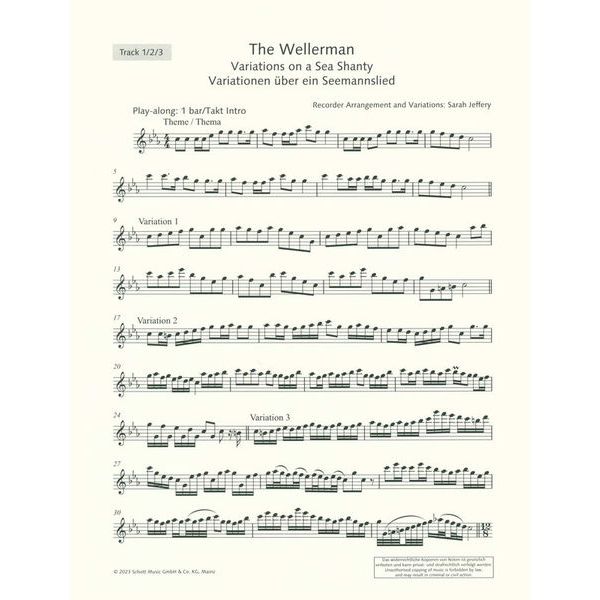 Schott The Wellerman Variationen Alto