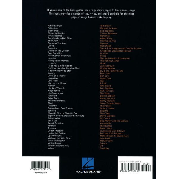 Hal Leonard First 50 Songs You Should Bass