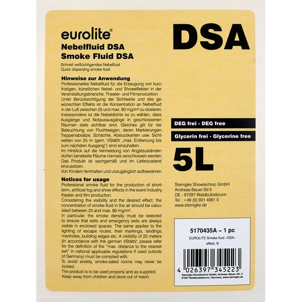 Eurolite Smoke fluid -DSA- effect 5l