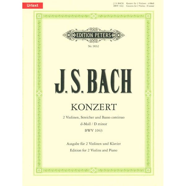 Edition Peters Bach Concert for zwei Violinen