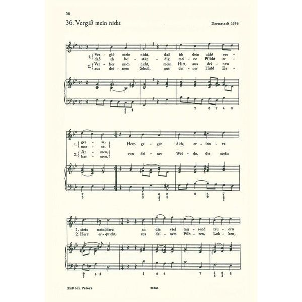 Edition Peters Bach Geistliche Lieder + Arien