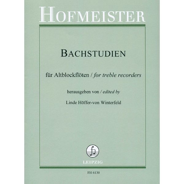 Friedrich Hofmeister Verlag Bachstudien Altblockflöte