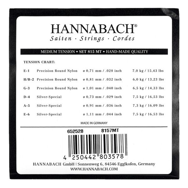 Hannabach 815MT Bass Strings