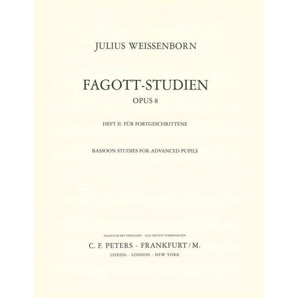 Edition Peters Weissenborn Fagott-Studien 2