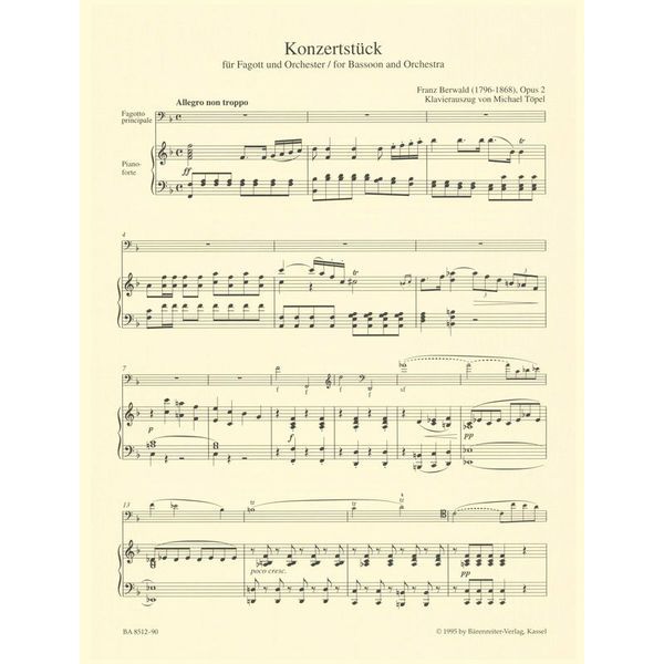 Bärenreiter Berwald Konzertstück op. 2