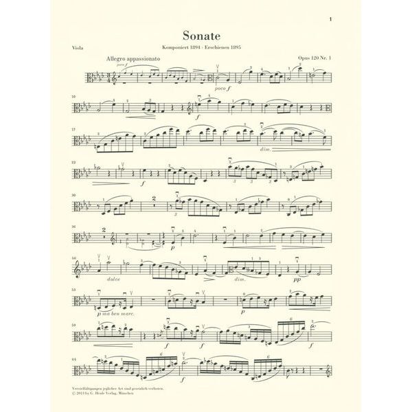 Henle Verlag Brahms 2 Sonaten Viola