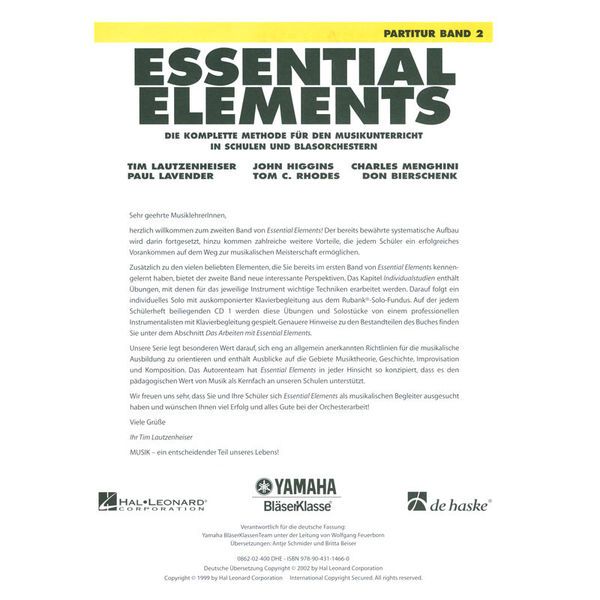 De Haske Essential Elements Score 2