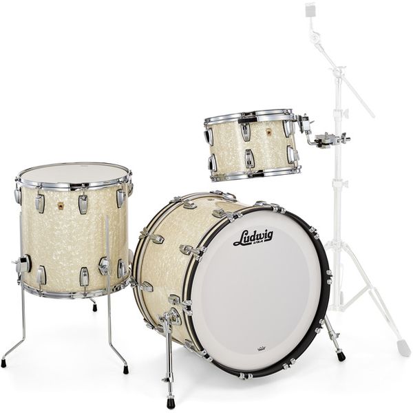 Ludwig Legacy Mahogany Fab V.White