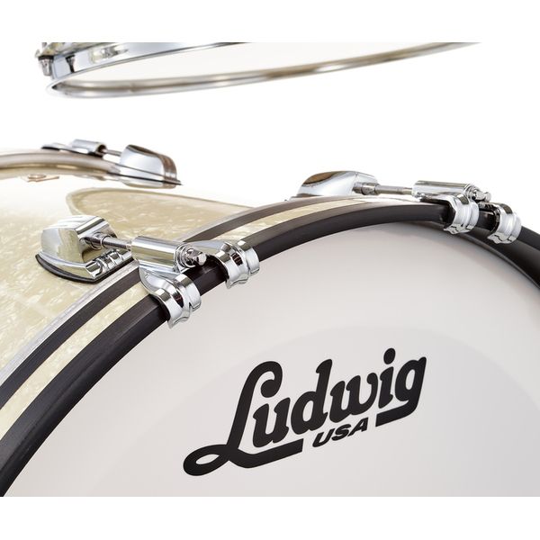 Ludwig Legacy Mahogany Fab V.White