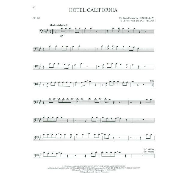 Hal Leonard Greatest Songs Of Rock Cello