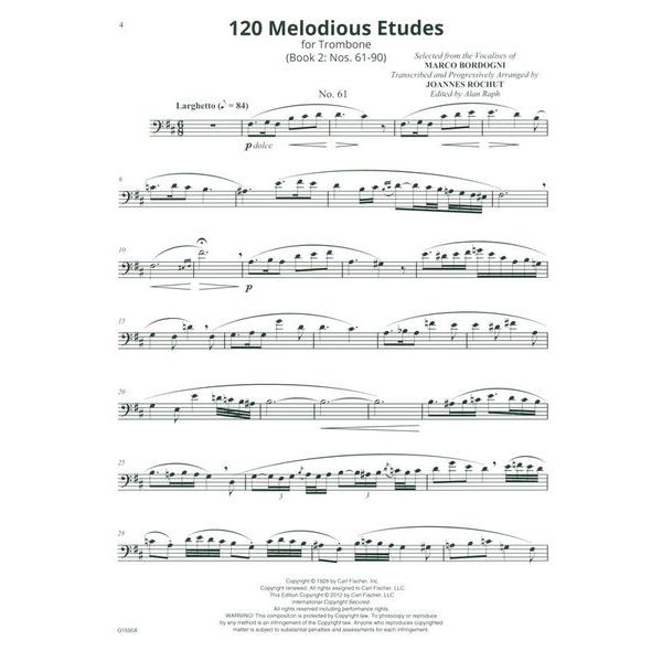 Carl Fischer Melodious Etudes for Tromb. 2