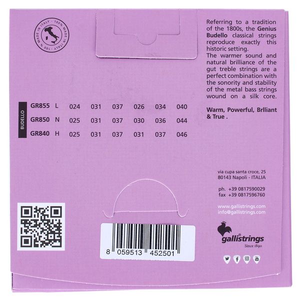 Galli Strings GR855 Genius Budello Guitar