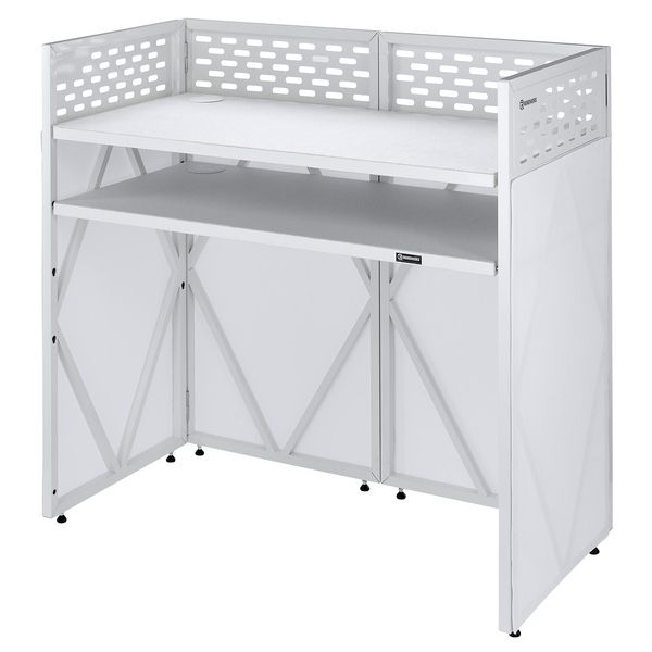 Roadworx DJ Table ALU White Shelf