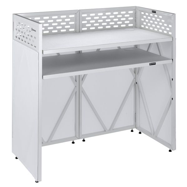 Roadworx DJ Table ALU White Shelf