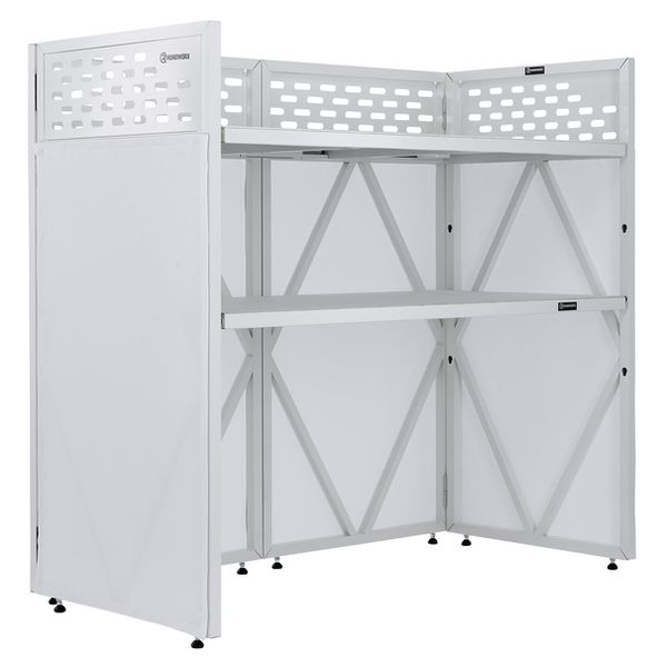 Roadworx DJ Table ALU White Shelf