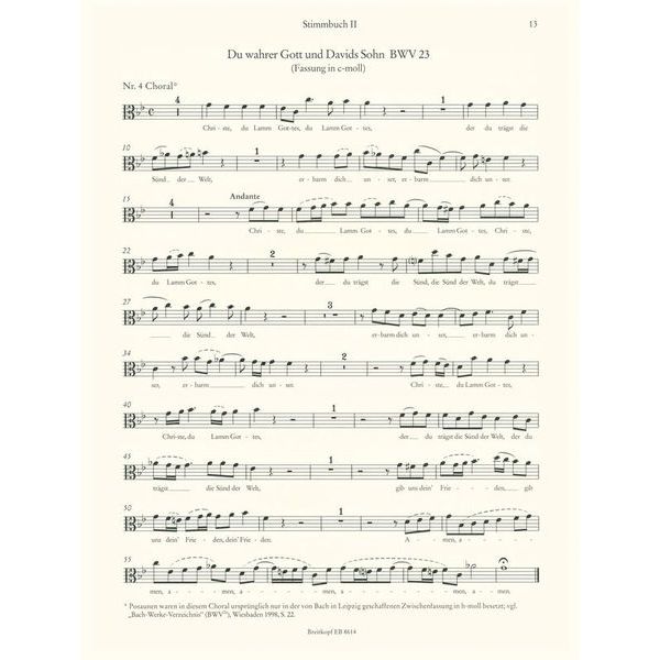 Breitkopf & Härtel Bach Studien Trombone