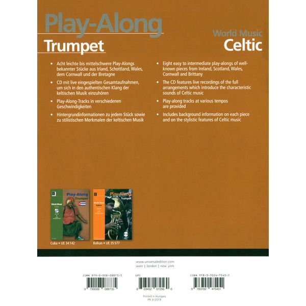 Universal Edition Celtic Play-Along Trumpet