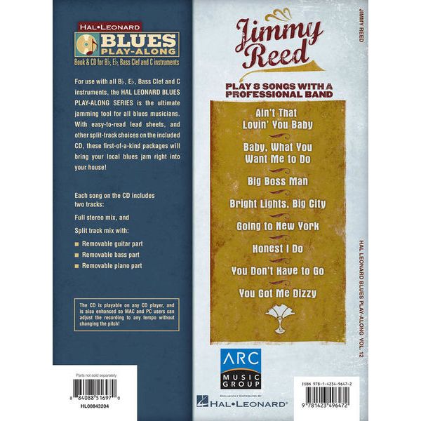Hal Leonard Blues Play-Along Jimmy Reed