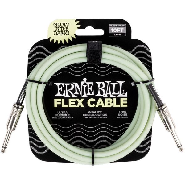 Ernie Ball Flex Cbl 10ft Glow in the dark