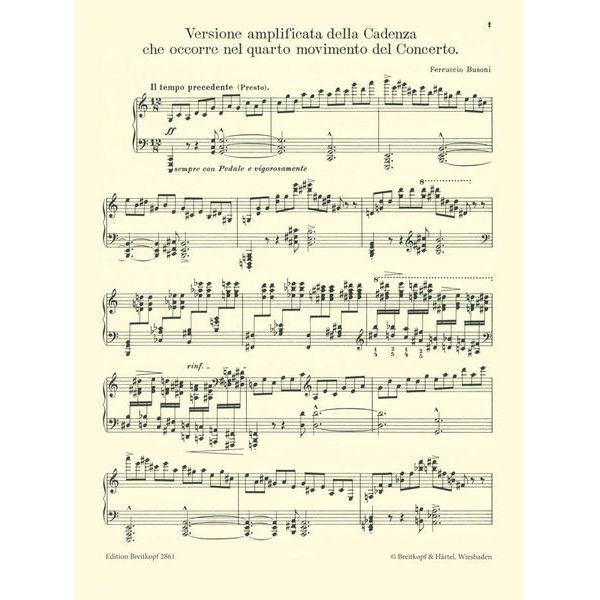 Breitkopf & Härtel Busoni Piano Concerto op. 39