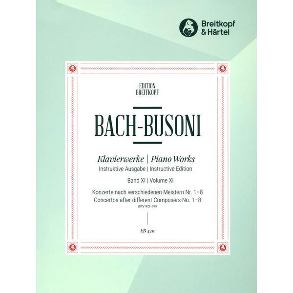 Breitkopf & Härtel Bach/Busoni Konzerte Meister