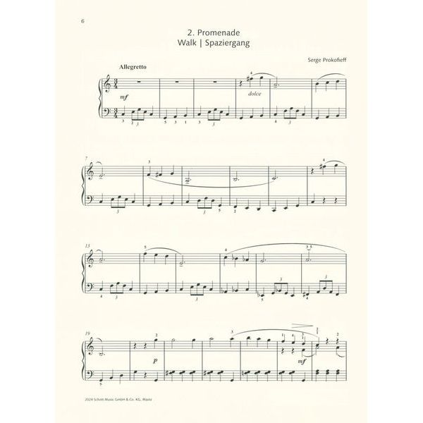 Schott Prokofjew Musique d'enfants