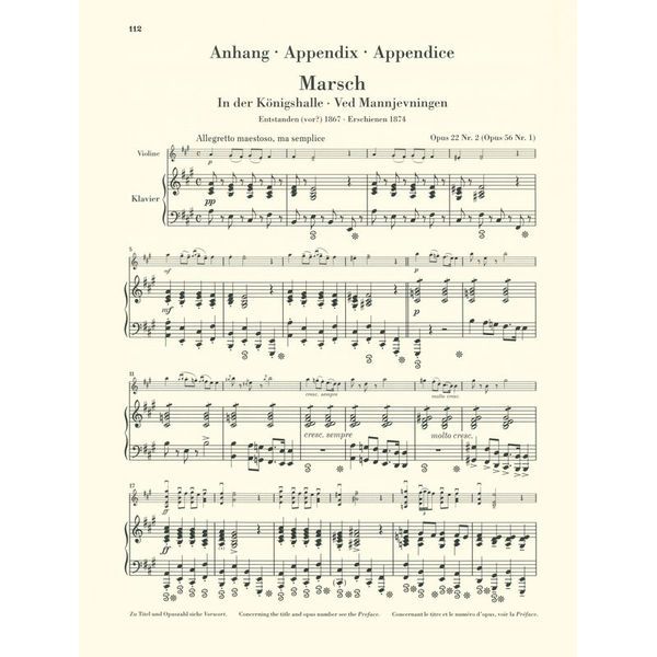 Henle Verlag Grieg Sämtliche Werke Violin